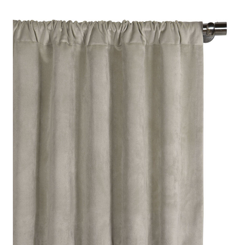 Nellis Plush Velvet Room Darkening Curtain, 48" W x 120" L, Glacier