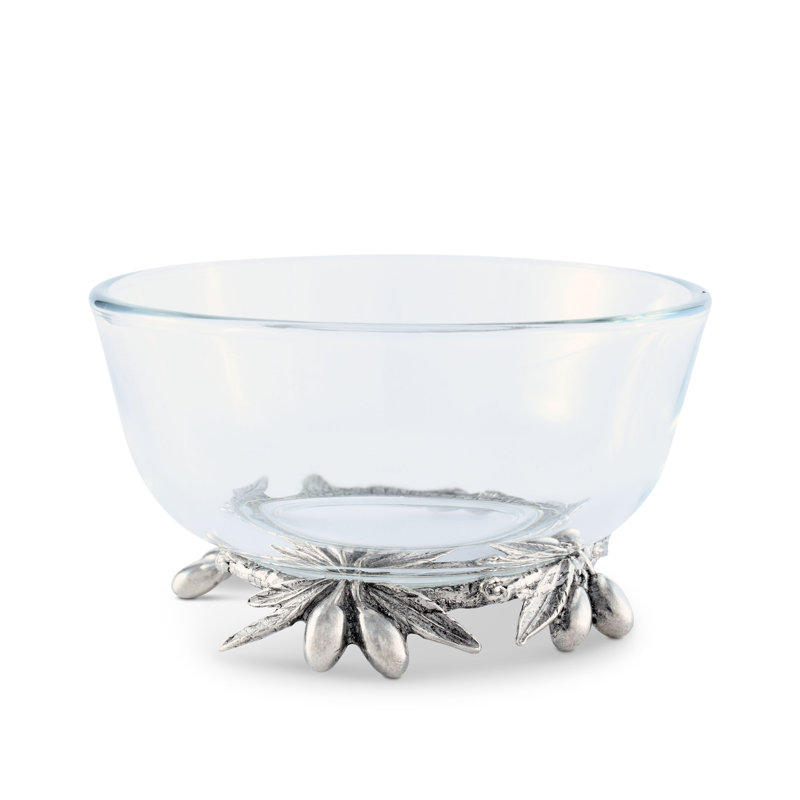 Olive Grove Glass Dessert Bowl