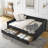 Full Size Daybed With Drawers Upholstered Tufted Sofa Bed, With Button On Back And Copper Nail On Waved Shape Arms(80.5''X55.5''X27.5'')-1277937192-1277937206