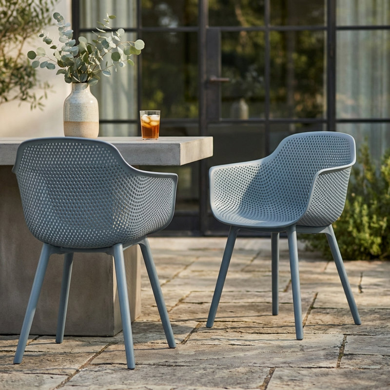 Chaise de terrasse Artha, Bleu gris