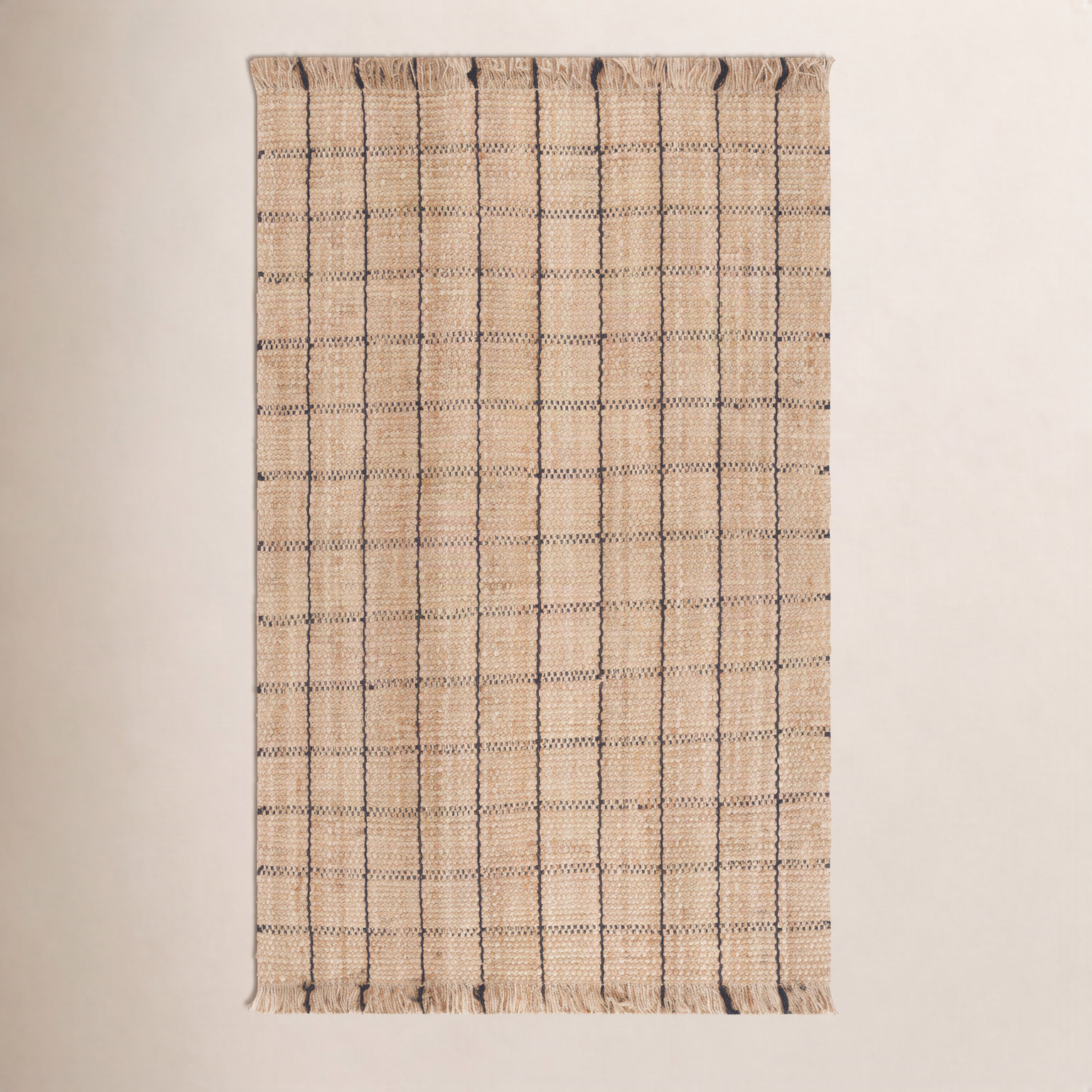 Hand-Woven Geometric Jute Rug, Rectangle 6' x 9'