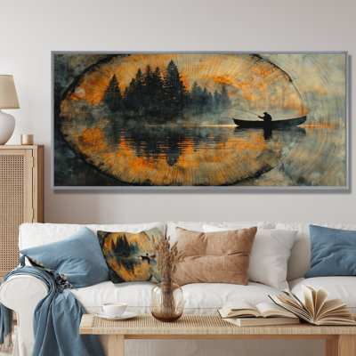 Giaan Fishing Tranquility River Landscape I - Boat Fishing Wall Art
