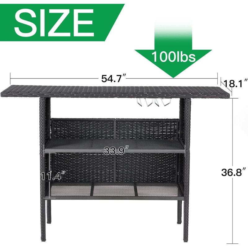 Withernsea Bar Cart, Black
