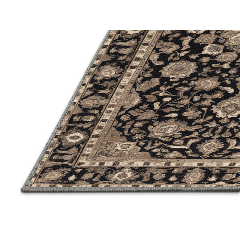 Tapis persan gris lavable à la machine, Carré 3 pi