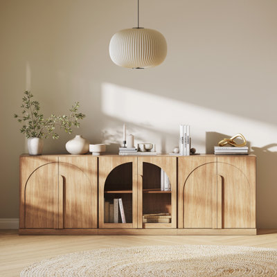 Modular 3Pcs Storage Cabinet with Adjustable Shelves, Camel