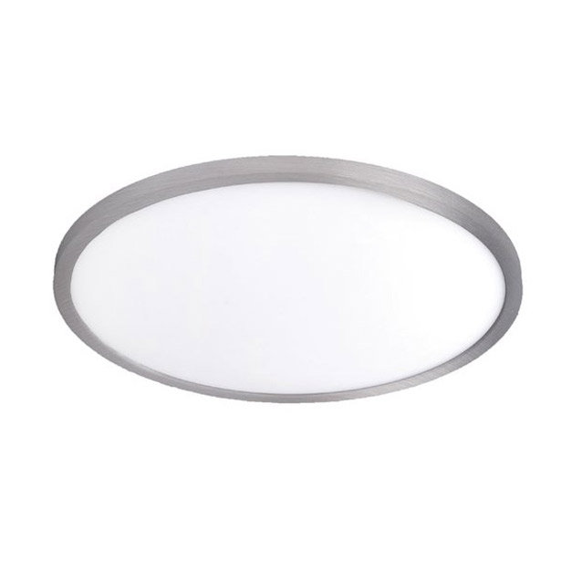 Simple Circle Dimmable LED Ceiling & Wall Flush Mount Light, Brushed Nickel, 3500k, 1" H x 15" W x 15" D
