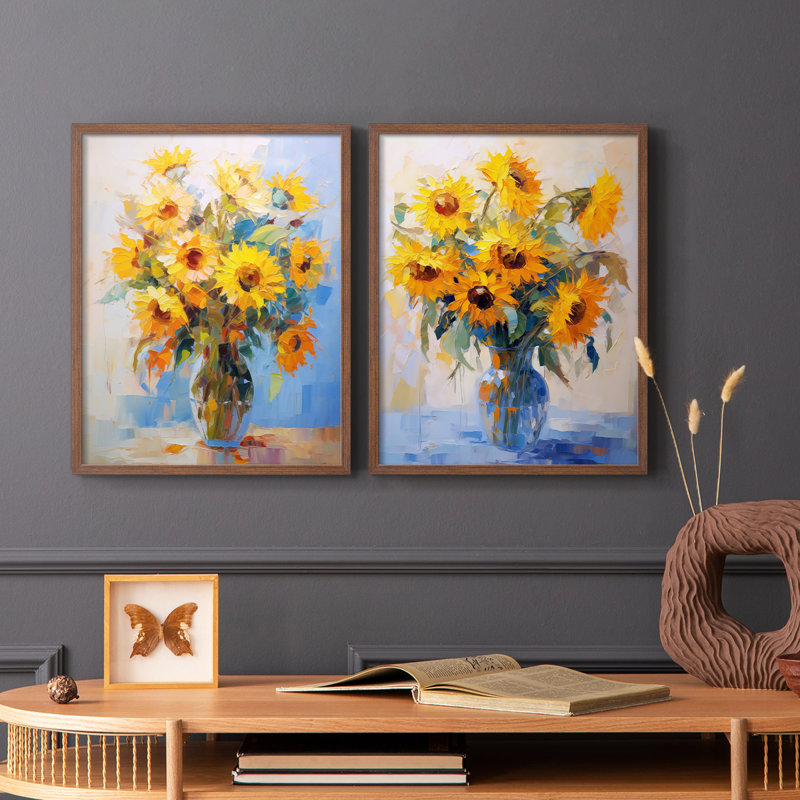 Série FLORAL CDLXVII - Reproduction encadrée de qualité supérieure - prête à être accrochée - aucun clou requis - aucun clou requis