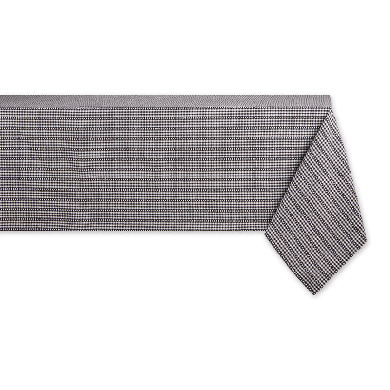 Jhamere BLACK FARMHOUSE GINGHAM TABLECOTH 60X104, 120" x 60", Black