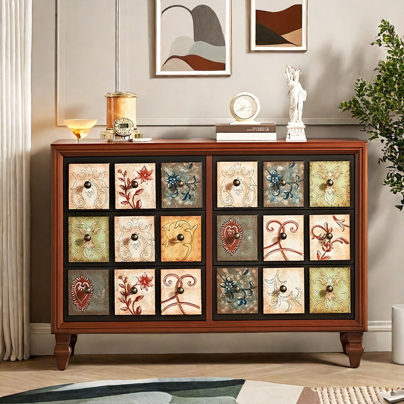 Classic Brown Versatile Wood Accent Chest.