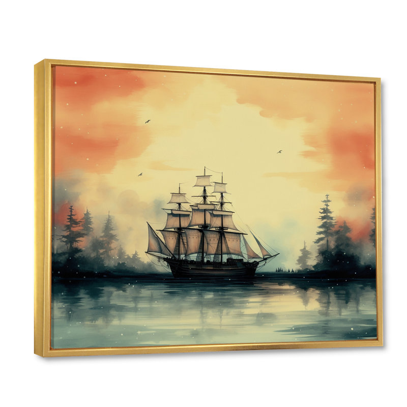 Alyaan sur toile, Cadre flottant doré, H 16 po x l 32 po