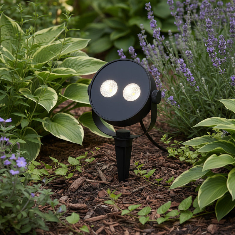 UltraBeam 12 Watt LED Round Black Landscape Stake Spike Light
