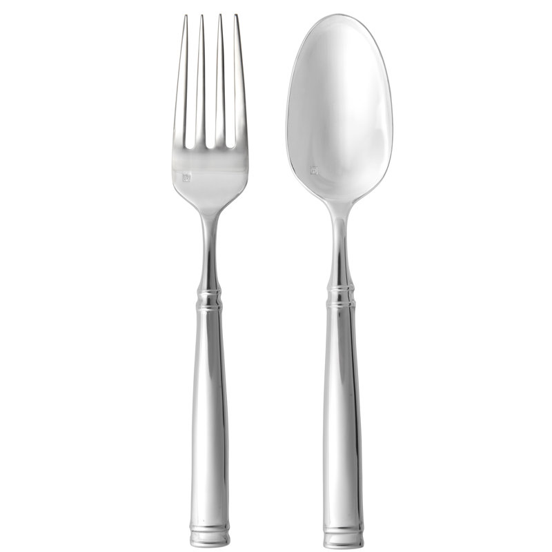 Fortessa Bistro Modern Stainless Steel 2-Piece Salad Servers Set