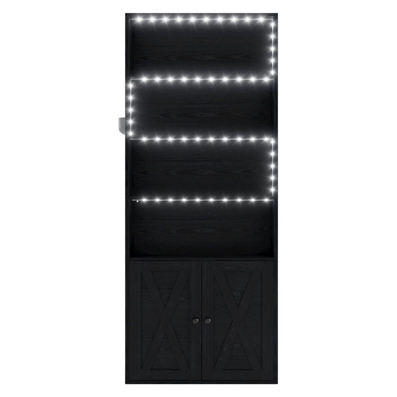 Blaha Storage Bookcase, Industrial Black
