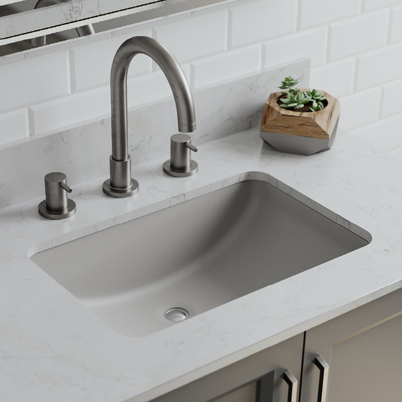 Lexicon Quartz Composite Rectangle Vanity Sink, Gray