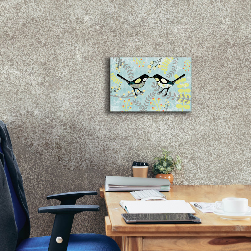 «Birds» par Erin Clark, art mural sur toile, H 12 po x l 18 po x P 0,75 po