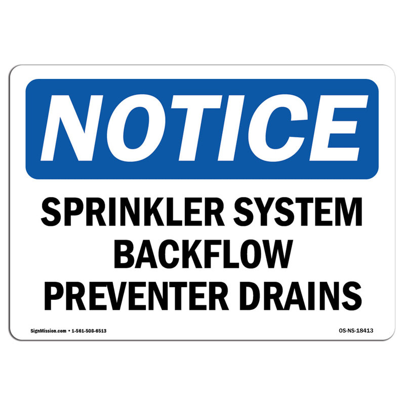 Système de gicleurs anti-refoulement Sprinkler, H 12 po x l 18 po x P 0,1 po