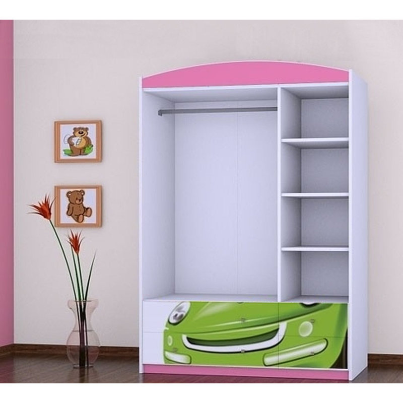 Matt 3 Door Wardrobe, Pink