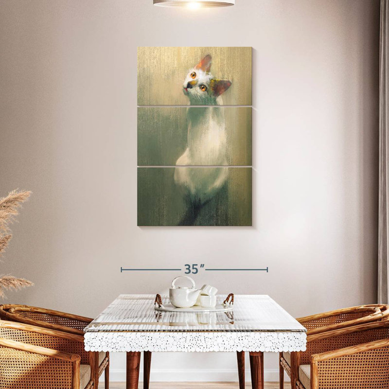 Brampt White Cat, 45" H x 28" W