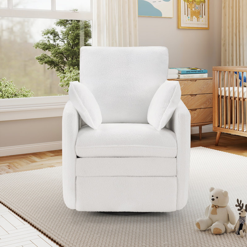 Fauteuil inclinable manuel pivotant de 34,3 po, Blanc