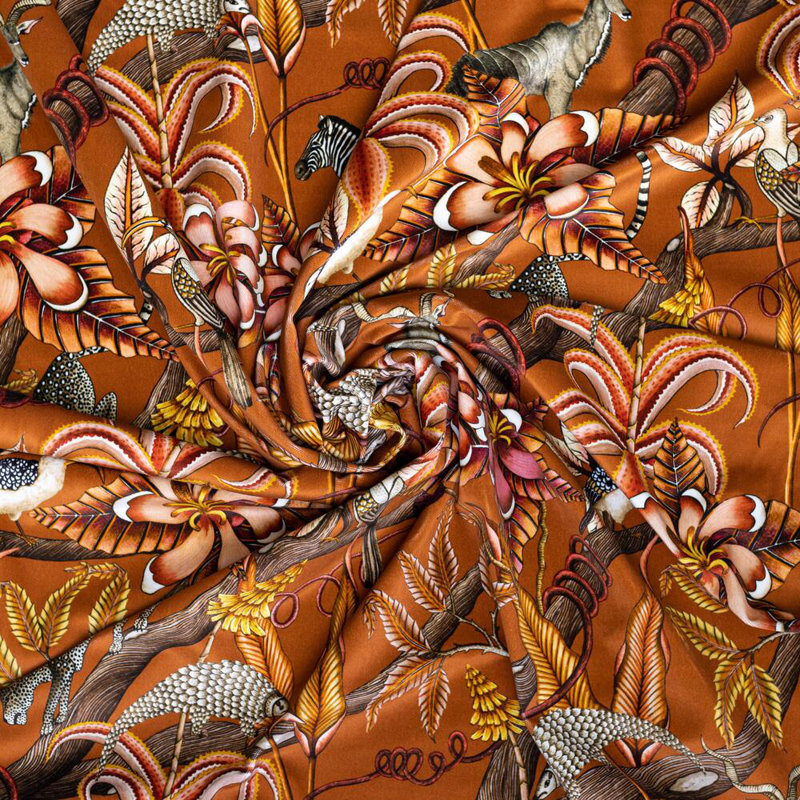 Ardmore Velvet Fabric, Rust