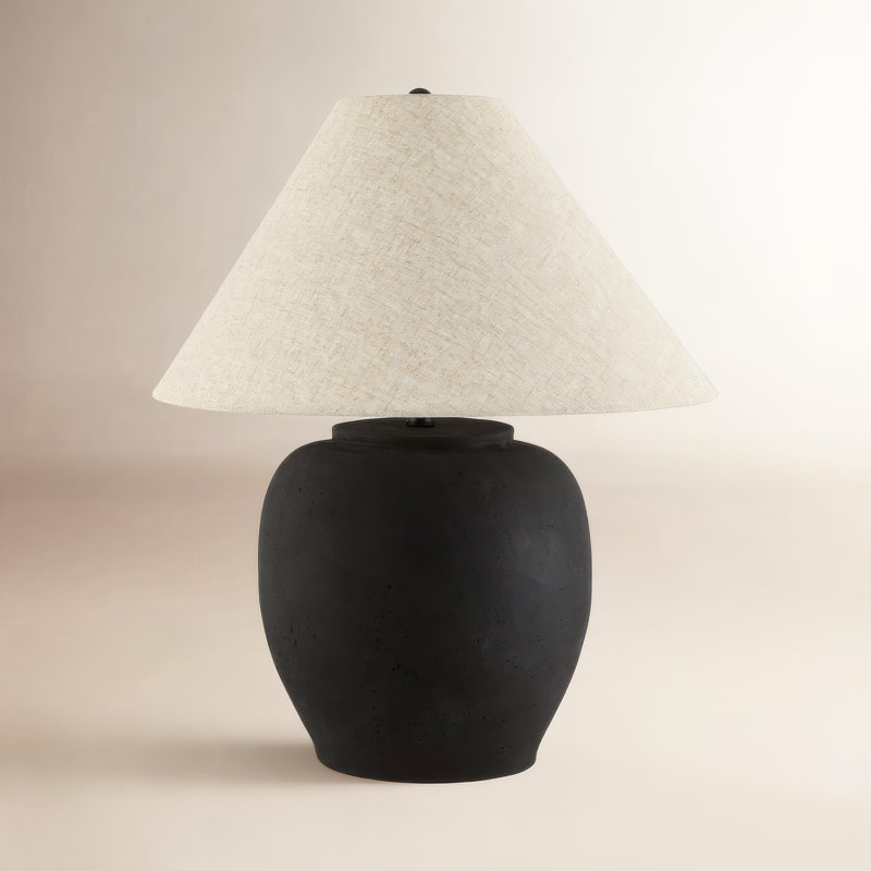 Trini Kiku Table Lamp, Wheat, Black