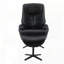 Fauteuil d'appoint en cuir fleur avec pivot et repose-pieds