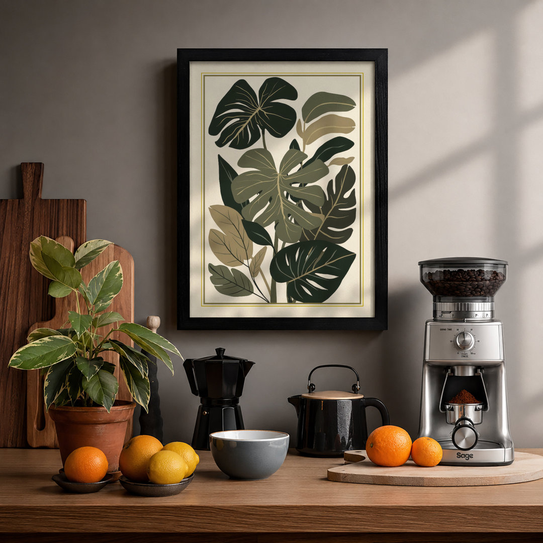 Tropical Foliage Study Botanical - Framed Print