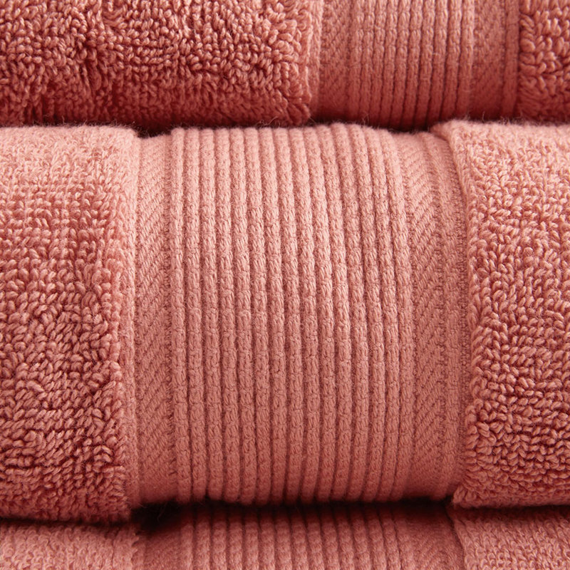 Cotton Bath , 8 Piece Towel Set, Coral