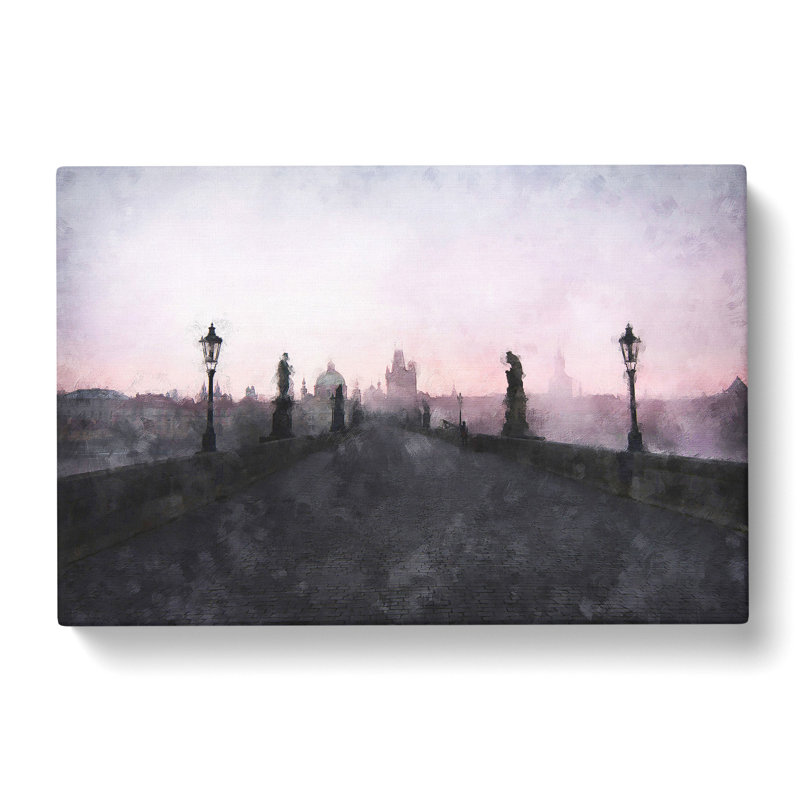 Charles Bridge In Prague Painting - Wrapped Canvas, 50cm H x 76cm W x 3cm D