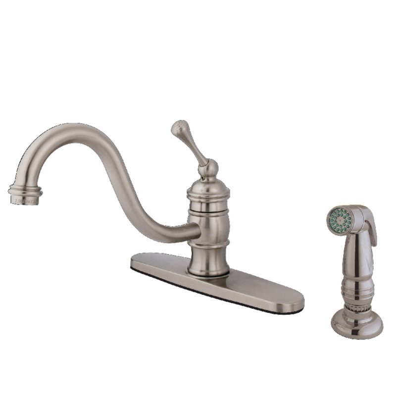 Centerset Double Handle Kitchen Faucet, Brushed Nickel