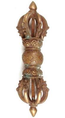 Bouddha tibétain antique Vajra à sept branches
