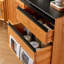 Multifunctional Solid Wood Rock Slab Stainless Steel Kitchen Food Cabinet