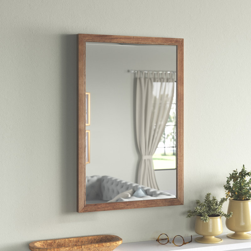 Herbst Flat Mirror, 30" x 20", Rustic Brown