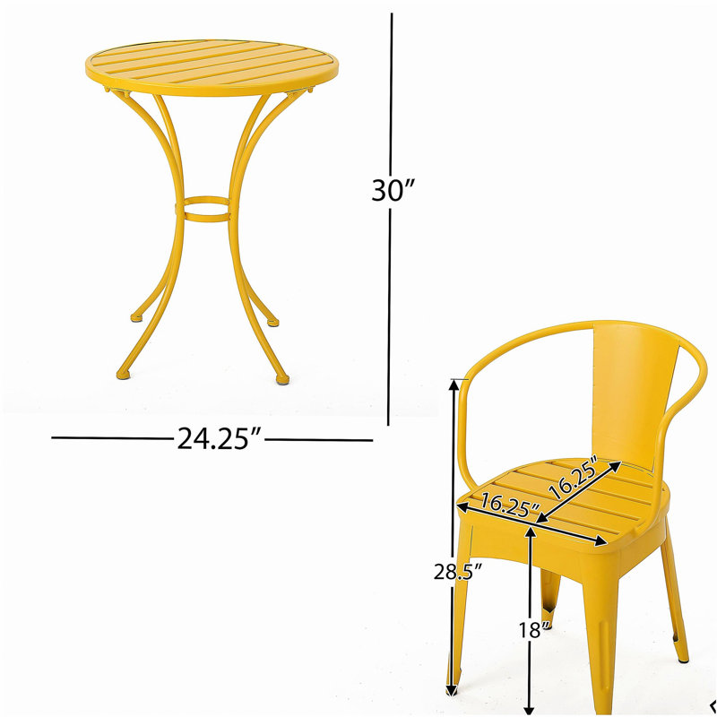 COLMAR 3 PC KD METAL SET, Yellow