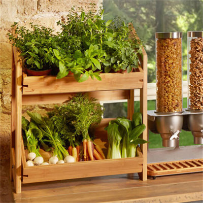 Rosseto BD136 Natura Natural Bamboo Display Stand With Removable Trays WS-640BD136