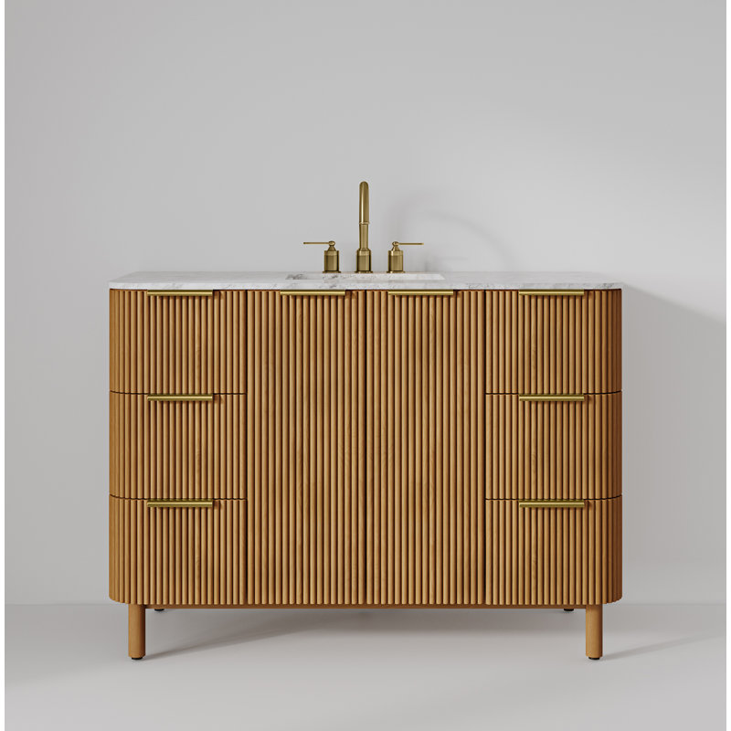 Kensington 48" Bathroom Vanity in Fluted Birch, Reeded Birch