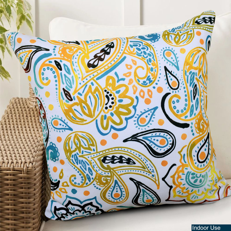 Coussin intérieur/extérieur Floral, Bleu