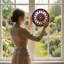 Vitrail de fenêtre en verre coloré 7,8 po H Mandala-549371368