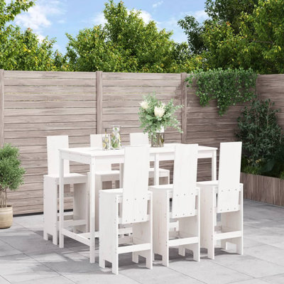 Auggie Pine Solid Wood Wicker Bar Set with Stools