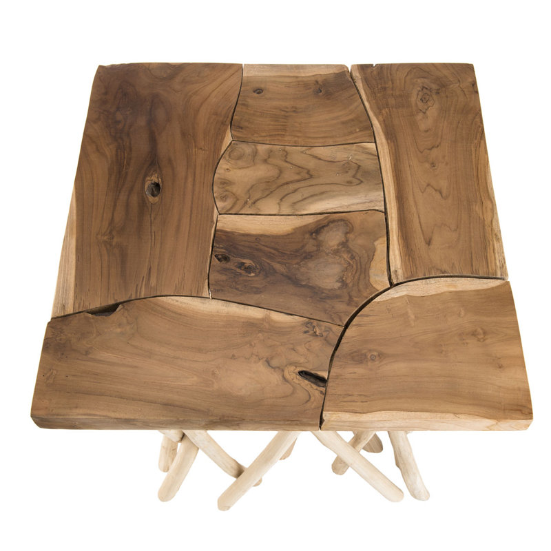 Burnsville Solid Wood Abstract End Table