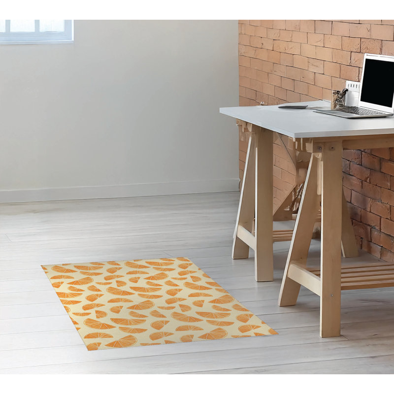 Tapis de bureau léger Summer Oranges, L 24 po x P 36 po, Jaune