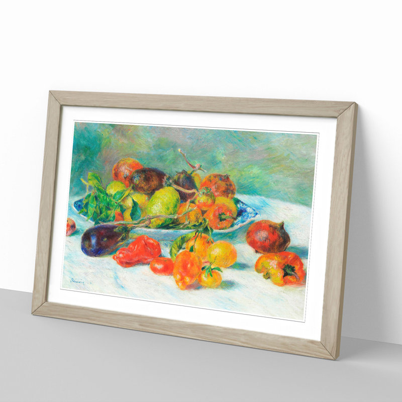Still Life with Fruits Vol.4 by Pierre-Auguste Renoir - Picture Frame Painting, Oak Framed, 36cm H x 48cm W x 2cm D