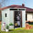 6Ft X 5Ft Outdoor Metal Storage Shed - White, Galvanized Iron Frame With Foundation, Steel, Sliding Doors Lock, Transparent Panel For Better Visibility, Easy Assembly Manual White Structure-125291418