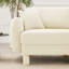 Canapé-lit à 2 places en tissu Boucle avec accoudoirs distinctifs en forme de coquillage, pieds cylindriques recouverts de tissu beige