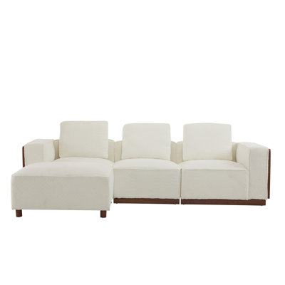 L-Shaped Modular Sectional Sofa (5 Cartons) - Wide Seats, Rearrangeable Design for Multiple Spaces