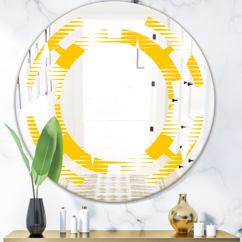 Miroir mural moderne sans cadre, 31,5 po x 31,5 po , Abstrait IV
