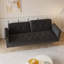 Un canapé-lit de 69,7 pouces de long recouvert de tissu de velours, doté d'une garniture cloutée et d'un coussin décoratif assorti-1768878838