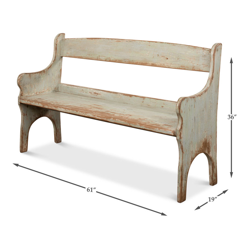 Arlo Solid Wood Bench, Green