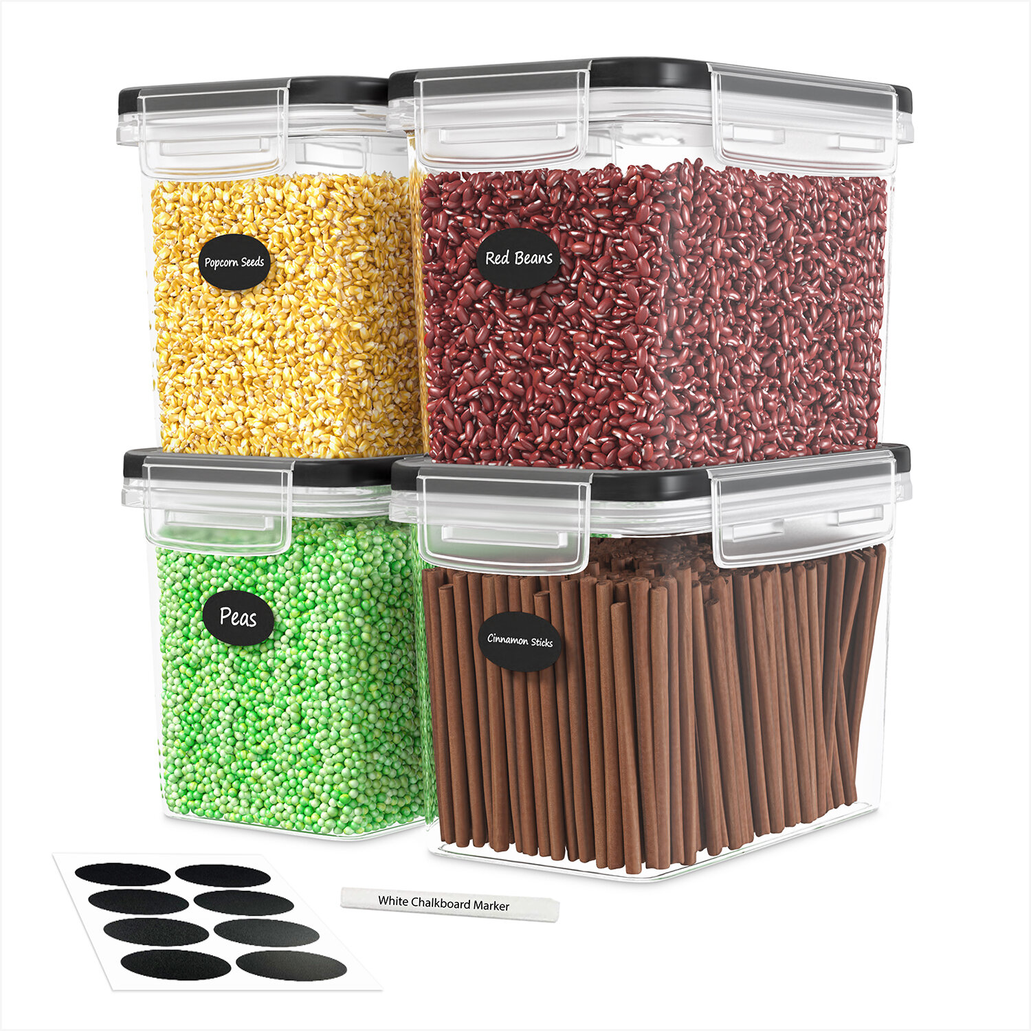 DW LLZA KITCHEN Cereal Containers Storage - 4 Pack Cereal