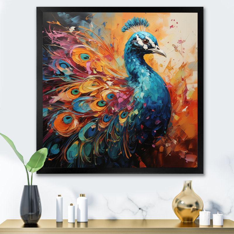 Keevon Peacock Expressionist Portrait I - reproduction, H 16 po x l 16 po x P 1 po, Cadre simple noir